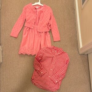GAP Pink and White Gingham Button Down Shirt & matching dress